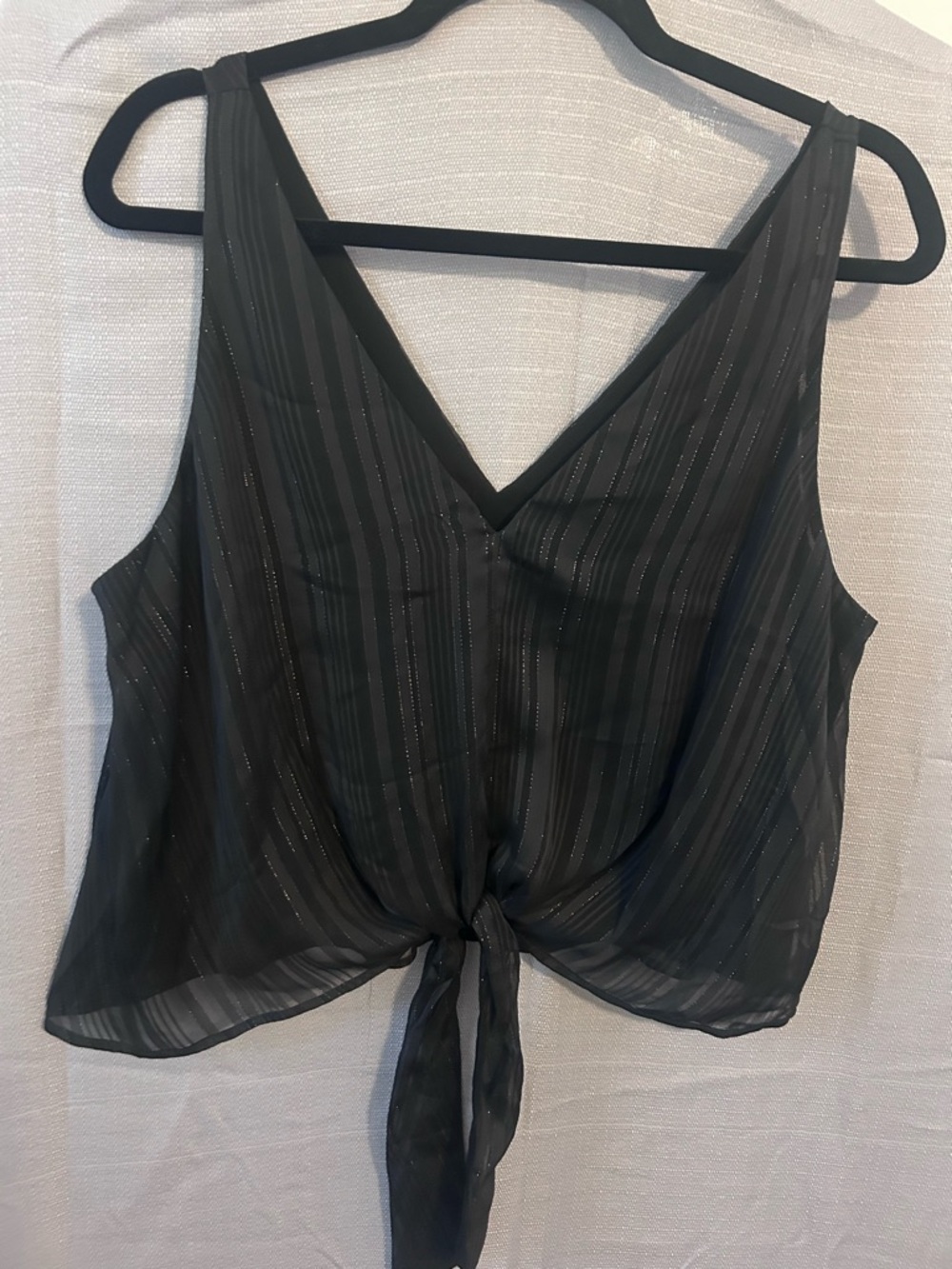Express Black V-Neck Tie-Front Sleeveless Camisole